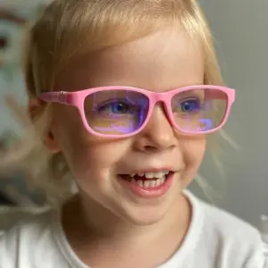 różowe oprawki okularów dla dziewczynki - Okulary z filtrem światła niebieskiego