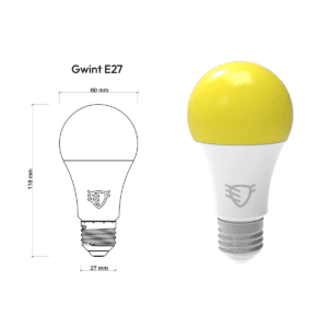 Gwint do żółtej żarówki DayTorch E27, wymiary